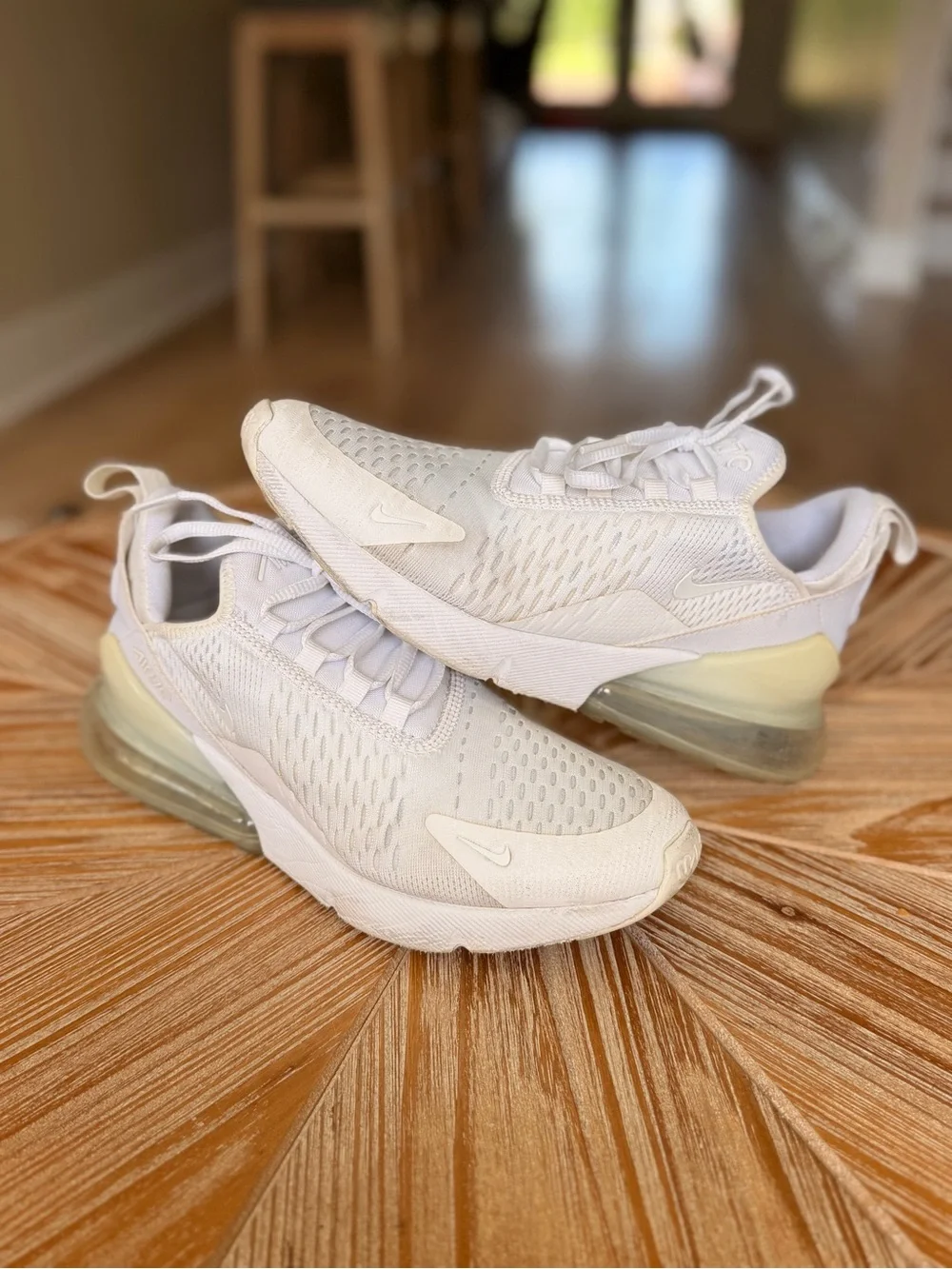 Nike Kids Air Max 270 White with Cream Heel